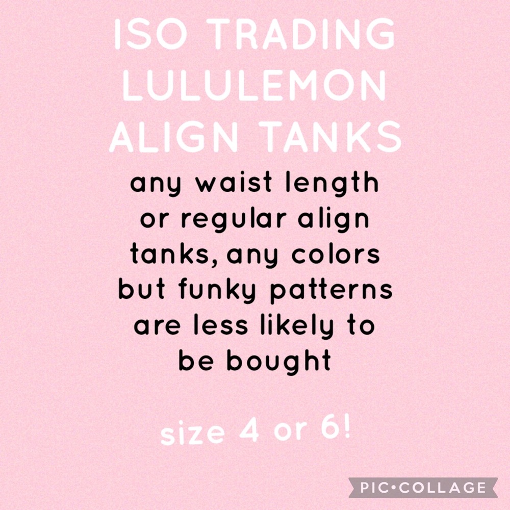 looking for align tanks!